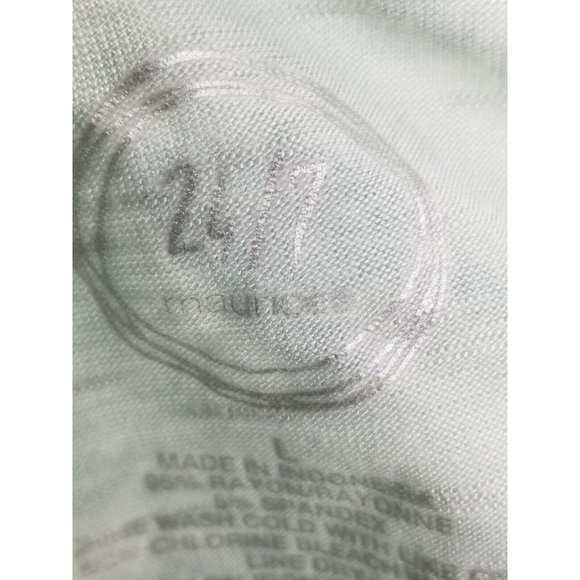 Maurices 24/7 Womens Large 3/4 Sleeve Crew Neck Shirt Multi-Color - Picture 8 of 8